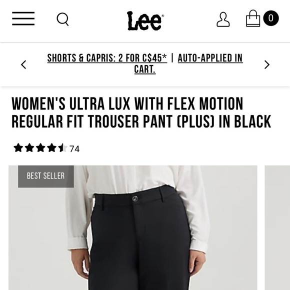 BNWT - WOMEN'S ULTRA LUX WITH FLEX MOTION REGULAR FIT TROUSER PANT (PLUS) - Picture 2 of 7
